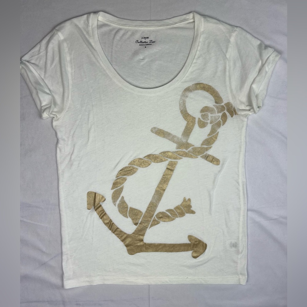 J. Crew collector tee - Size Small - Gold anchor - Nautical